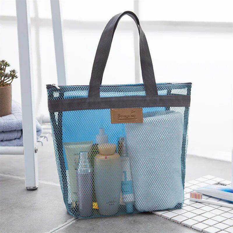メッシュ化粧品・トイレタリーバッグ ハンドバッグ 携帯用旅行洗面ボディシャワーツール収納 ハンギングコスメ収納ポーチ 並行輸入品