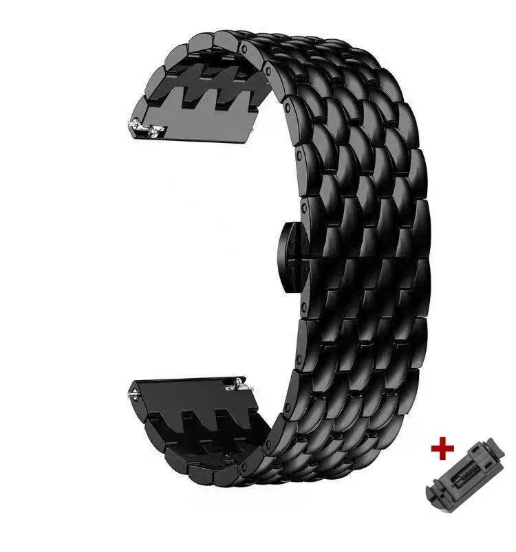Stainless steel band for Samsung Galaxy Watch 6 (43mm, 47mm, 4, 42mm, 5, 40/44mm), 20mm, 22mm strap; Huawei Watch 4 Pro GT3 (46mm, 43mm) bracelet. Band color: mm; Ships from: Parallel import.