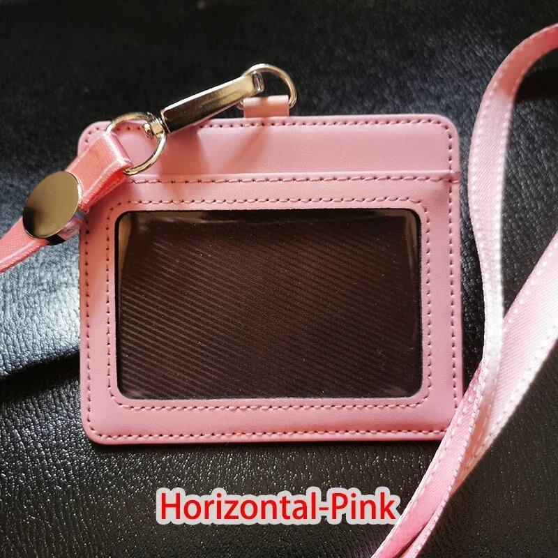 NEW IDホルダー バンクカードケース ユニセックス 本革 ビジネス用 名札カバー レザーカードホルダー 首掛けストラップ付き 並行輸入品