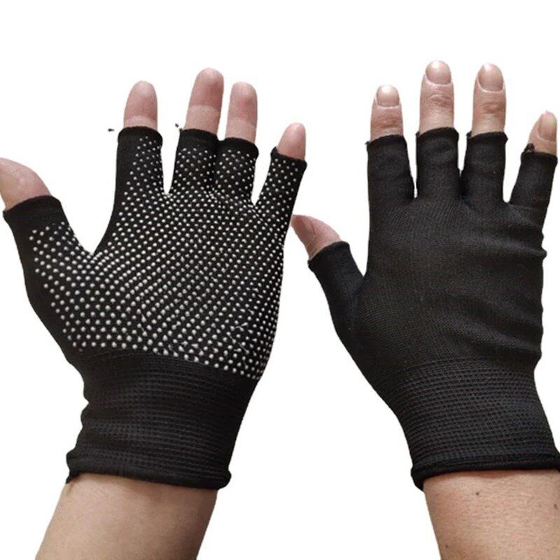 1/5/10 Pairs of Non-Slip Touchscreen Compatible Half-Finger Nylon Cycling Gloves for Summer, Outdoor Fitness, Breathable, Imported