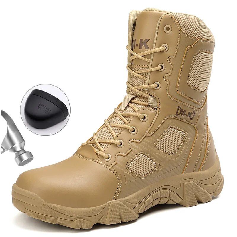 Men's Waterproof Steel-Toe Safety Work Boots, Impact Resistant, Size 47, Color: Parallel Import
