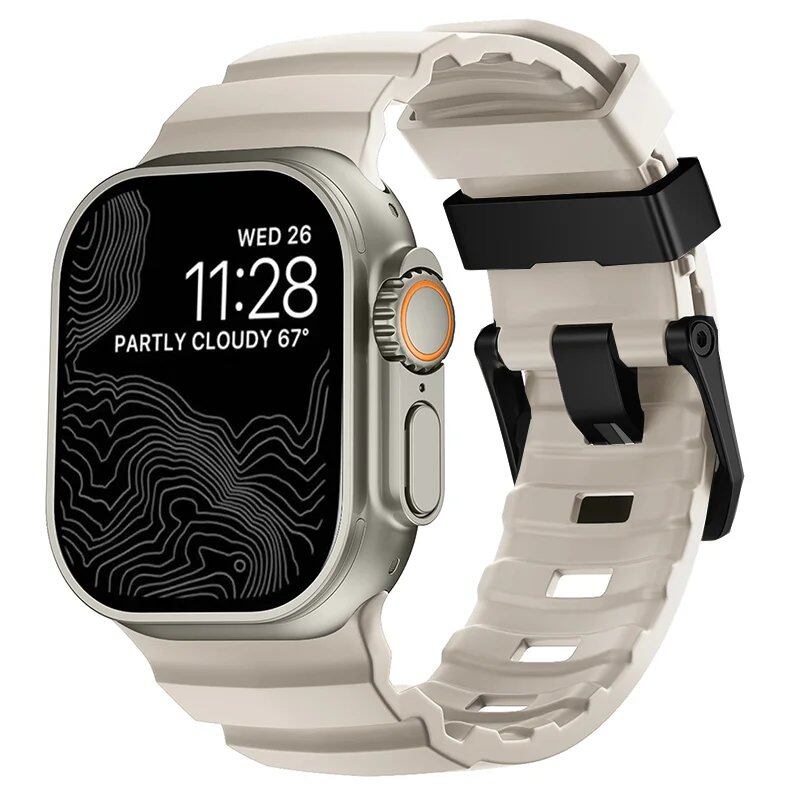 Sport Silicone Band & Titanium Metal Bracelet Strap for Apple Watch Ultra 2/10/9/8/7/6/SE/5/4 - Compatible with iWatch 42mm/44mm/45mm/46mm/49mm Band Colors: mm Parallel Import