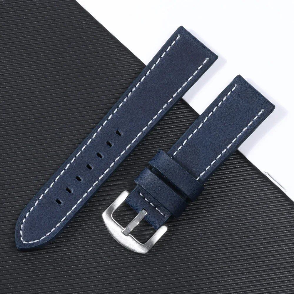 Leather watch band, sports vintage style, compatible with Omega and Seiko, 18mm, 20mm, 22mm, and 24mm, for men and women, smartwatch bracelet, sizes: Parallel import