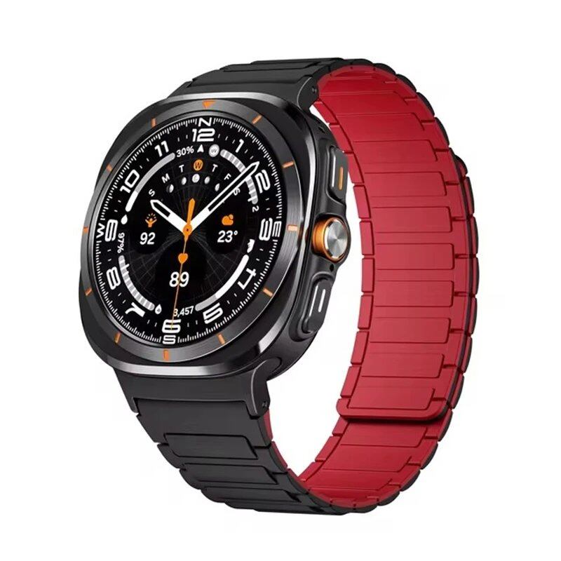 Magnetic Silicone Sport Band for Samsung Galaxy Watch 7 Ultra (47mm), Soft Lapped Bracelet, Gapless Strap, Band Color: Compatible with Galaxy Watch Ultra; Band Width: Compatible with Galaxy Watch Ultra (Parallel Import)