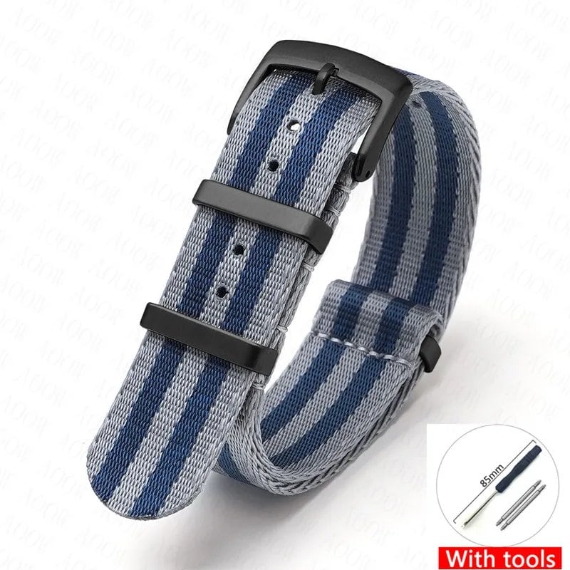 Nylon Strap for Omega Moonwatch, Speedmaster, and Seamaster 300 - Seiko 18mm, 20mm, 22mm, and 24mm Men's Sports Canvas Watch Bracelet, Band Color: mm, Parallel Import