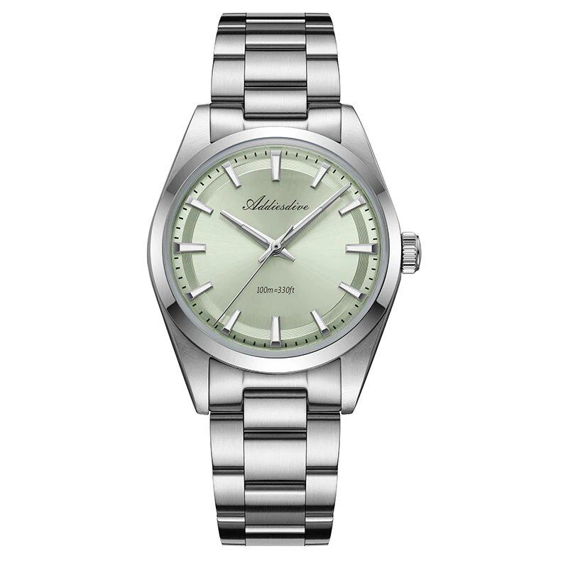 Adise Dive 36mm Simple Stainless Steel Men's Watch with Bubble Mirror Glass, Luxury Quartz Movement, 100m Water Resistance, AD2066, Relohonbre; Ships from: Parallel Import