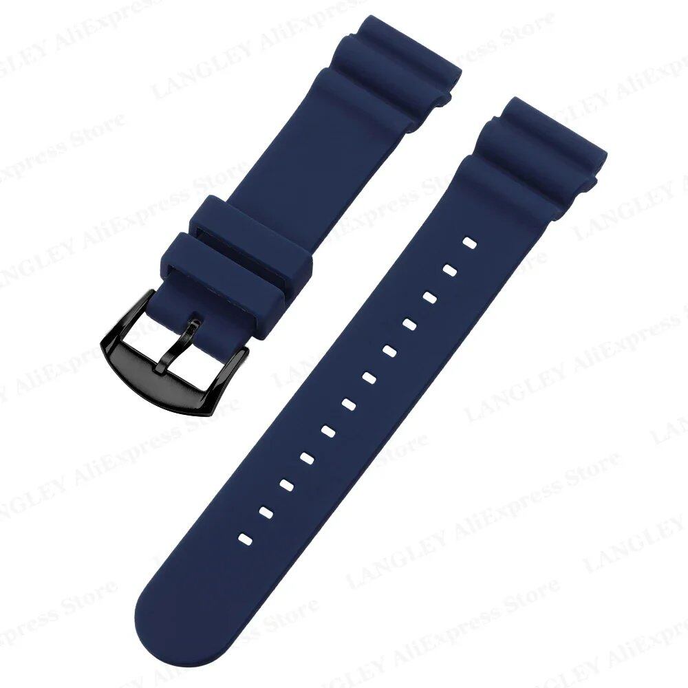 SEIKO Diving Silicone Watch Band, 20mm/22mm, Compatible with SKX007/009, featuring Canned Abalone Shell and Water Ghost Design. Ring Clasp/Pin Buckle Bracelet. Size: No Logo; Band Color: mm. Parallel Import.