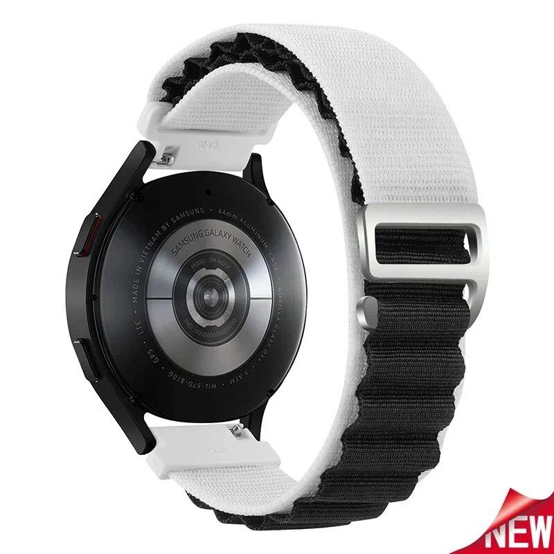Nylon Alpine Loop Wristband for Samsung Galaxy Watch 6/4/5/Pro/Classic (45mm, 44mm, 40mm, 20mm, 22mm), Compatible with HUAWEI GT 2e/3, Band Color: Parallel Import