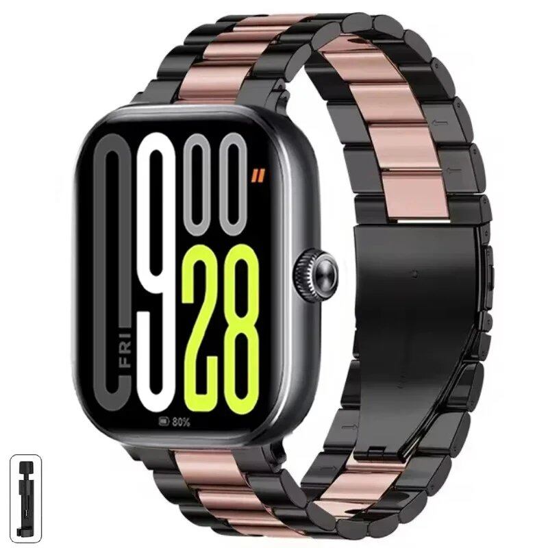 Adjustable Stainless Steel Metal Strap for Redmi Watch 5/Redmi Watch 4, Xiaomi Mi Band 9 Pro/Mi Band 8 Pro, Parallel Import