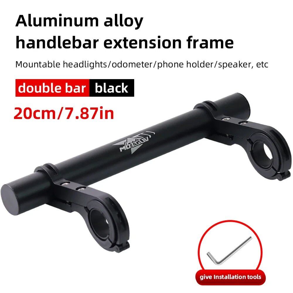10/20/30cm Bicycle Handlebar Extension Bracket MTB Headlight Mount Extension Bar Road/Mountain Bike Handlebar Extender Parts 0cm Parallel Import