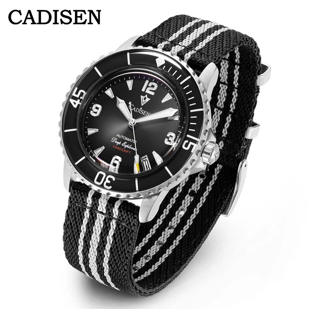 CADISEN Deep Explorer 2025 New Automatic Mechanical Watch for Men, Canvas Strap, Waterproof, Luminous, Luxury Watch with NH35 Movement; Ships from: Parallel Import