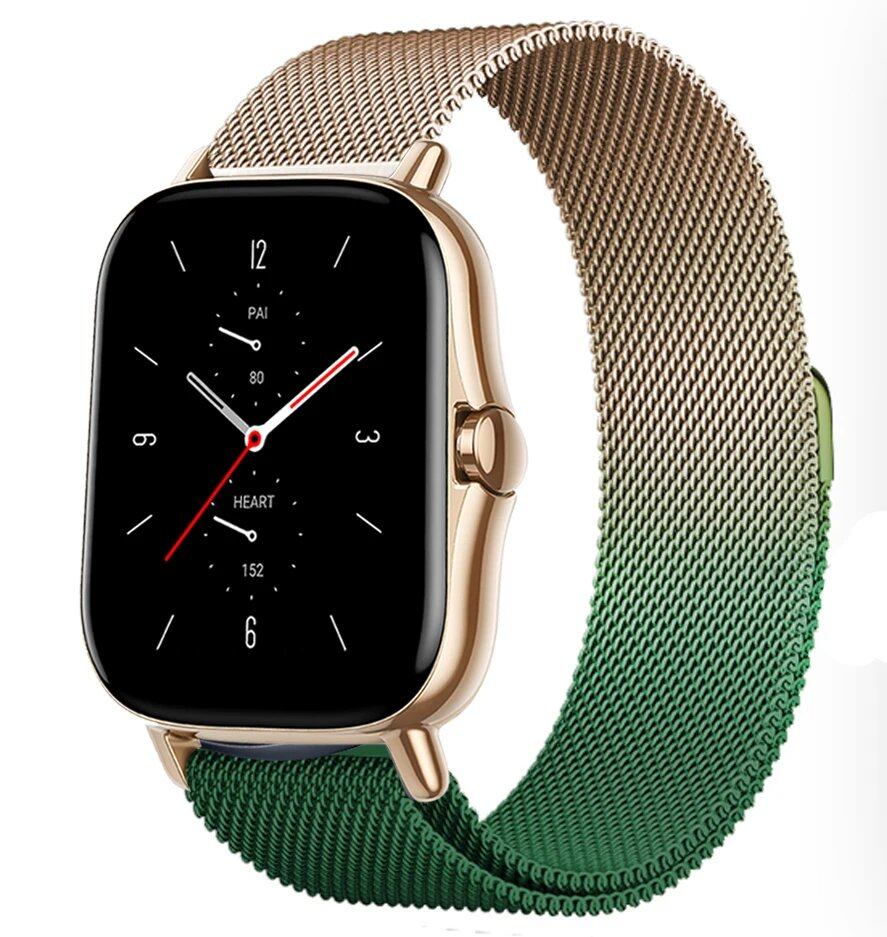 Magnetic Loop Mesh Smartwatch Band for Amazfit GTS/GTR/Bip 5 (Compatible with 20mm/22mm/47mm Watches) - Metal Mesh Strap, Band Color: mm; Ships from: Parallel Import
