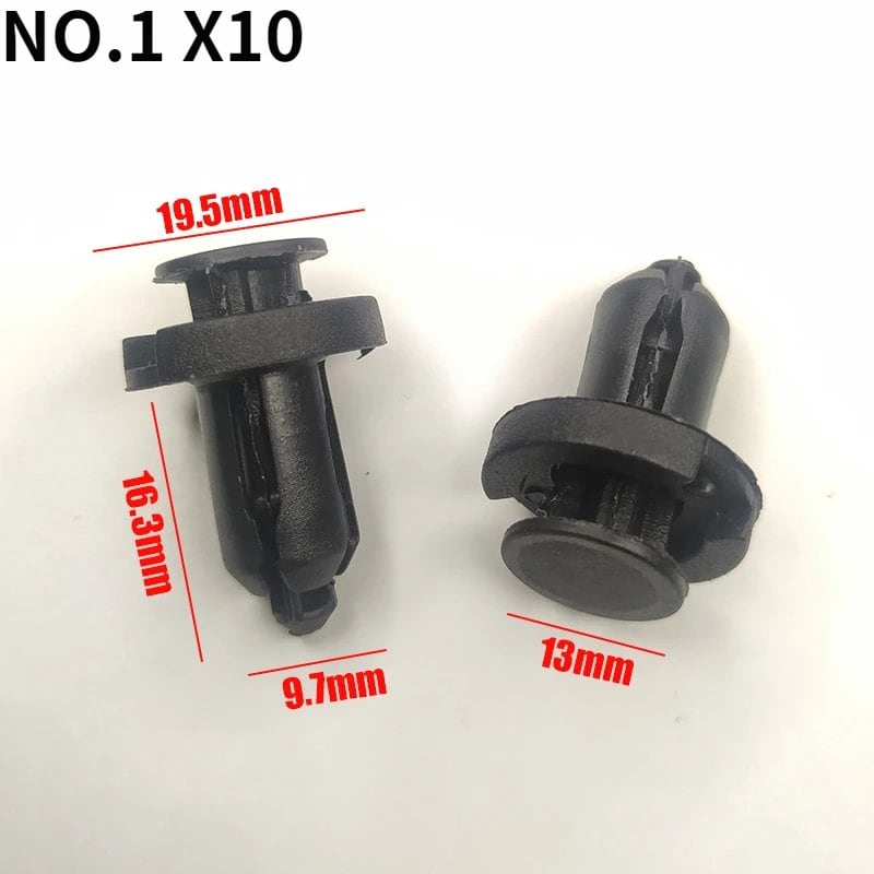 10/20/50 Pieces Bumper Clips Rivets Fender Liner Fasteners Retainers Compatible with Mitsubishi, Nissan, and Honda, 8mm, 9mm, and 10mm Holes, 0 Pieces per Pack, Parallel Import