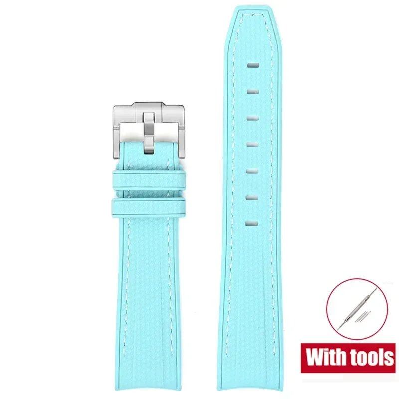 20mm Diving Strap with Curved Ends for Omega and Swatch Moonwatch, Silicone Rubber, Compatible with Rolex, Men's and Women's, Band Color: 20mm; Band Width: 20mm, Parallel Import