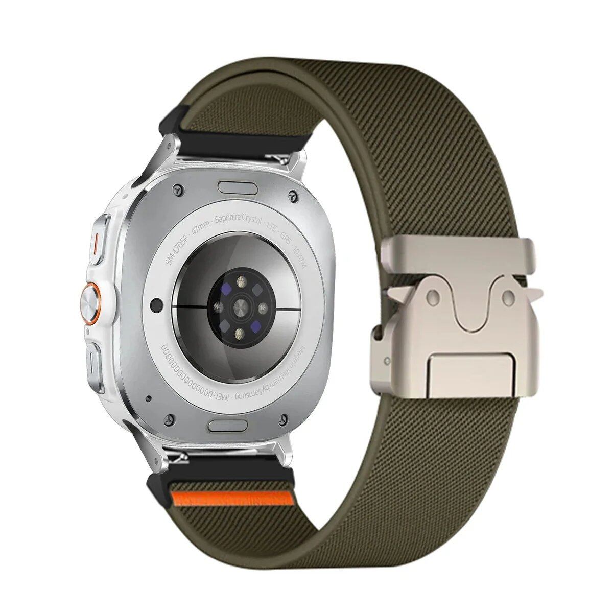 47mm Sport Nylon Bracelet Braided Loop Strap for Samsung Galaxy Watch 7 Ultra. Band Color: Compatible with Galaxy Watch 7 Ultra. Parallel Import.