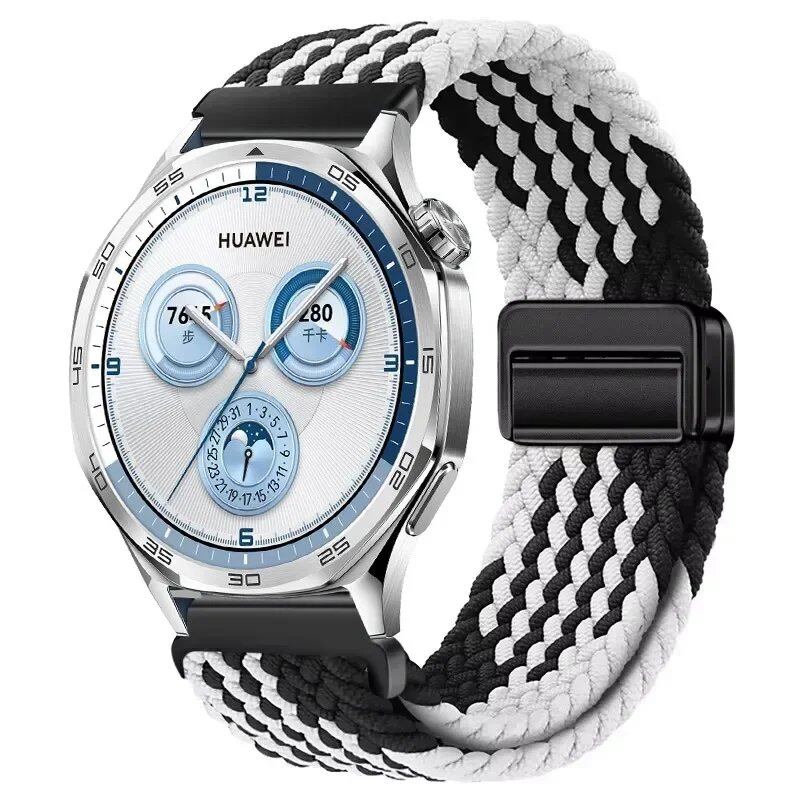 22mm Nylon Loop Strap for Huawei Watch GT5 Pro / GT4 / GT3 / GT2e (46mm) - Compatible with Huawei Watch 4 / 3 Pro Wristband Accessory, Band Color: ; Band Width: 22mm, Parallel Import