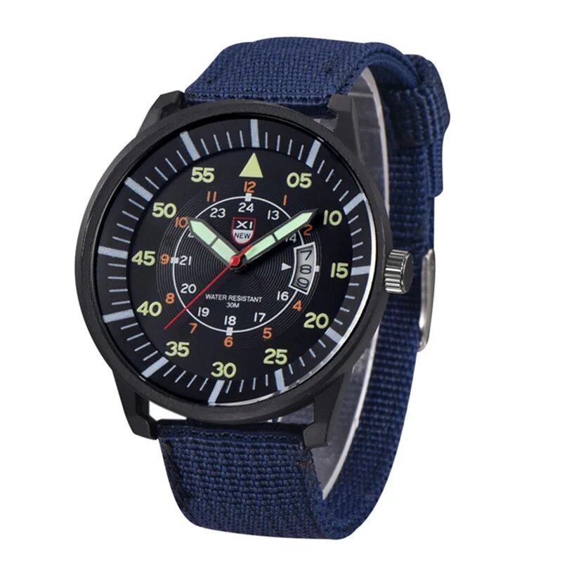 XINEW Men's Watch, 2024 New Arrival, Nylon Band, Simple Sport Quartz Movement, Date Function, Fashion Gift for Men; Customizable: Yes; Ships from: Parallel Import