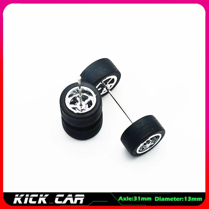 1/64 scale model car wheels with rubber tires, set of 4, ABS plastic, basic conversion parts for Hot Wheels, Tomica, and Mini GT. Color: WTS. Ships from: Parallel import.