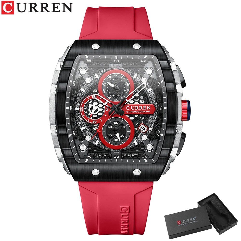 Karen Top Brand Men's Watch, Luxury Square Quartz Movement, Waterproof, Luminous Chronograph with Date Display; Ships from: Parallel Import