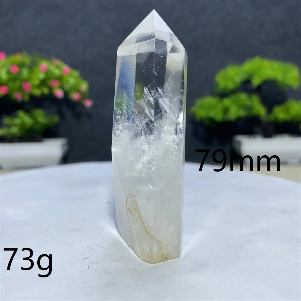 白水晶タワーワンド 六角オベリスク 研磨工芸品 天然原石 ミネラル標本 スピリチュアル瞑想ヒーリング 並行輸入品
