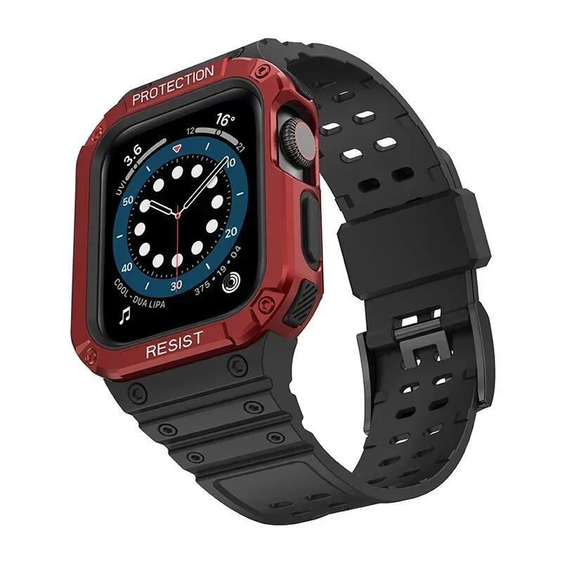 TPU Band Case for Apple Watch 45mm/49mm/44mm/41mm/40mm - Compatible with iWatch Ultra/7/8/6/5/4, Sport Strap, Wristband, Accessory, Band Color: mm, Parallel Import