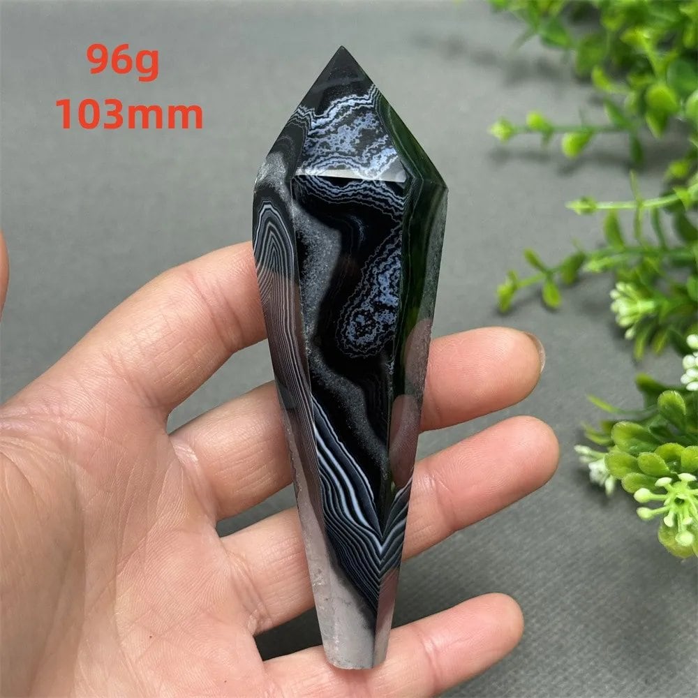 天然ブラックオニキスチップ セプター 超パワー レイキエネルギー チャクラ スピリチュアルヒーリング ウィザード ウィッチクラフト 瞑想 ホームデコレーション ギフト カラー: 並行輸入品