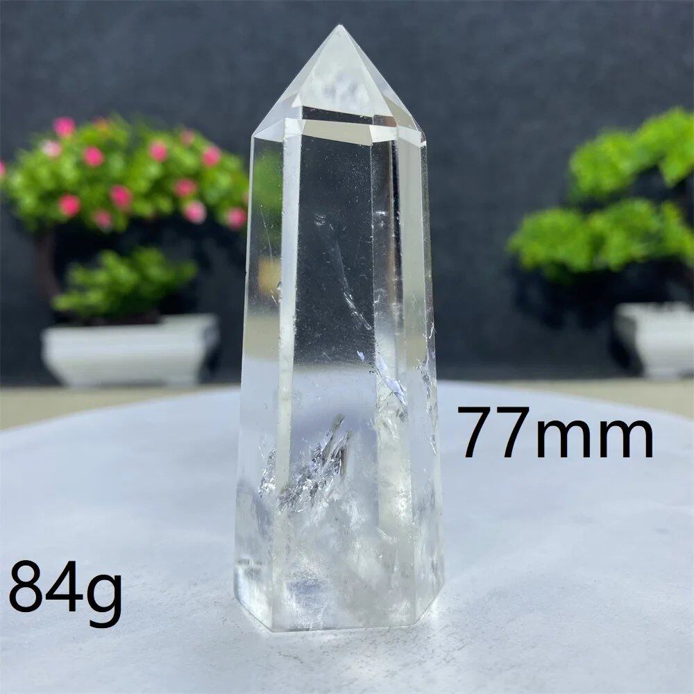 白水晶タワーワンド 六角オベリスク 研磨工芸品 天然原石 ミネラル標本 スピリチュアル瞑想ヒーリング 並行輸入品