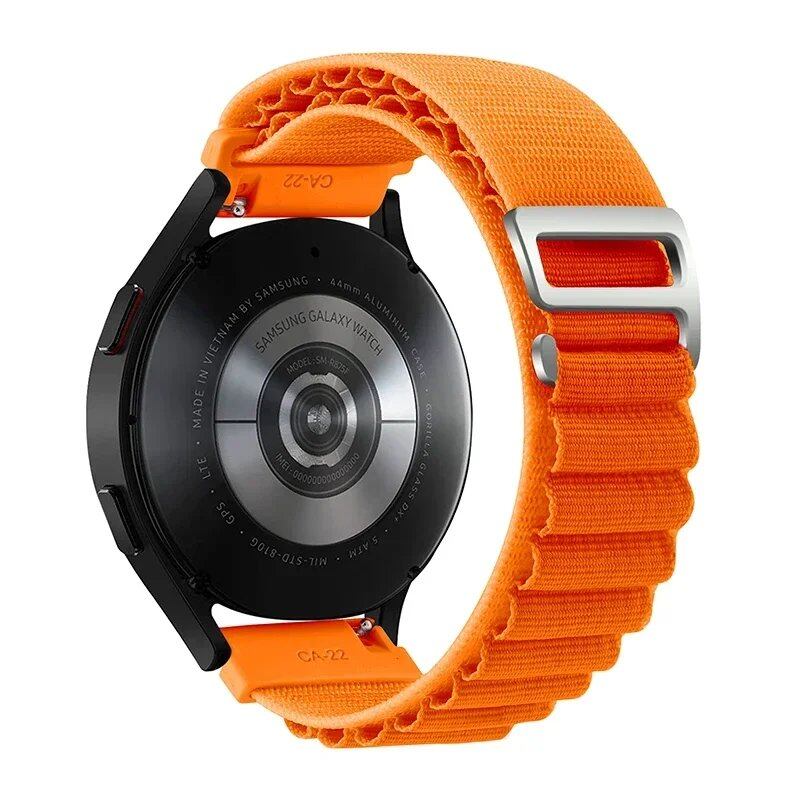 Nylon Alpine Loop Wristband for Samsung Galaxy Watch 6/4/5/Pro/Classic (45mm, 44mm, 40mm, 20mm, 22mm), Compatible with HUAWEI GT 2e/3, Band Color: Parallel Import