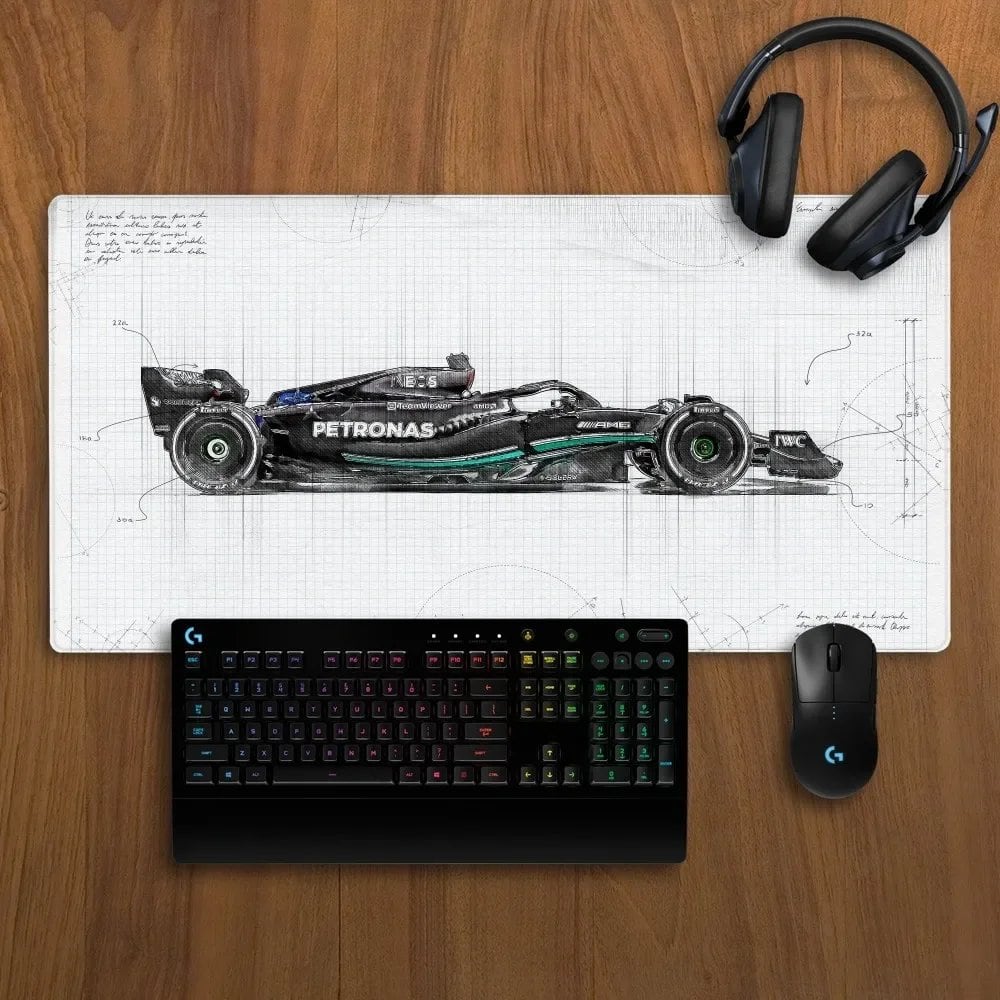 フォーミュラ1 F1 マウスパッド 滑り止め ロックエッジ オフィス 学生 ゲーミング 厚型 大サイズ 900x400 書き込みマット クッション オフィスアクセサリー サイズ: 並行輸入品