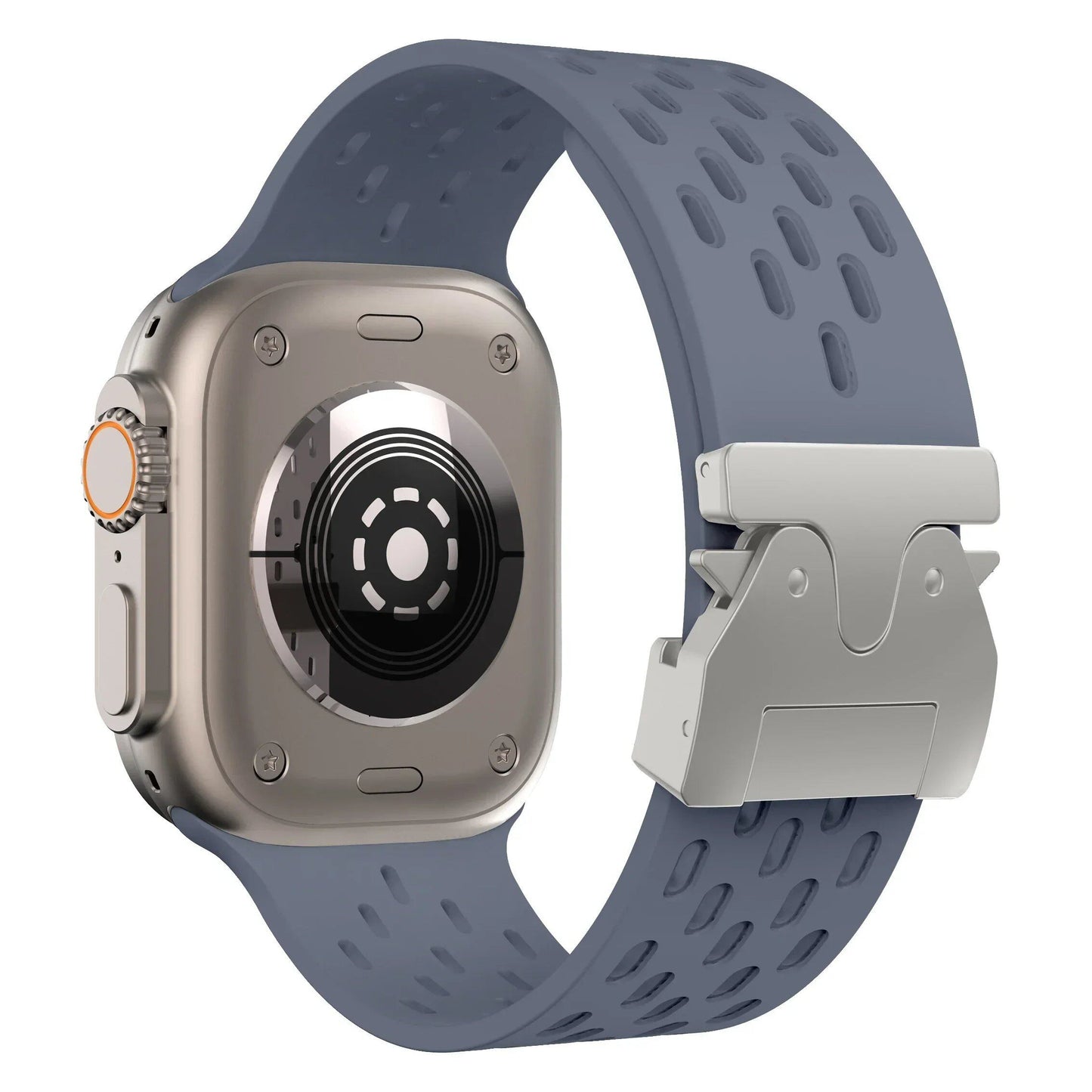 Breathe Silicone Band for Apple Watch - Compatible with Series 10/9/8/7/6/5/4/SE/Ultra 2 (including 49mm) and sizes: 46mm/45mm/44mm/42mm. Band Colors: 42mm, 44mm, 45mm, 49mm, S10-46mm. Ships from: Parallel Import.