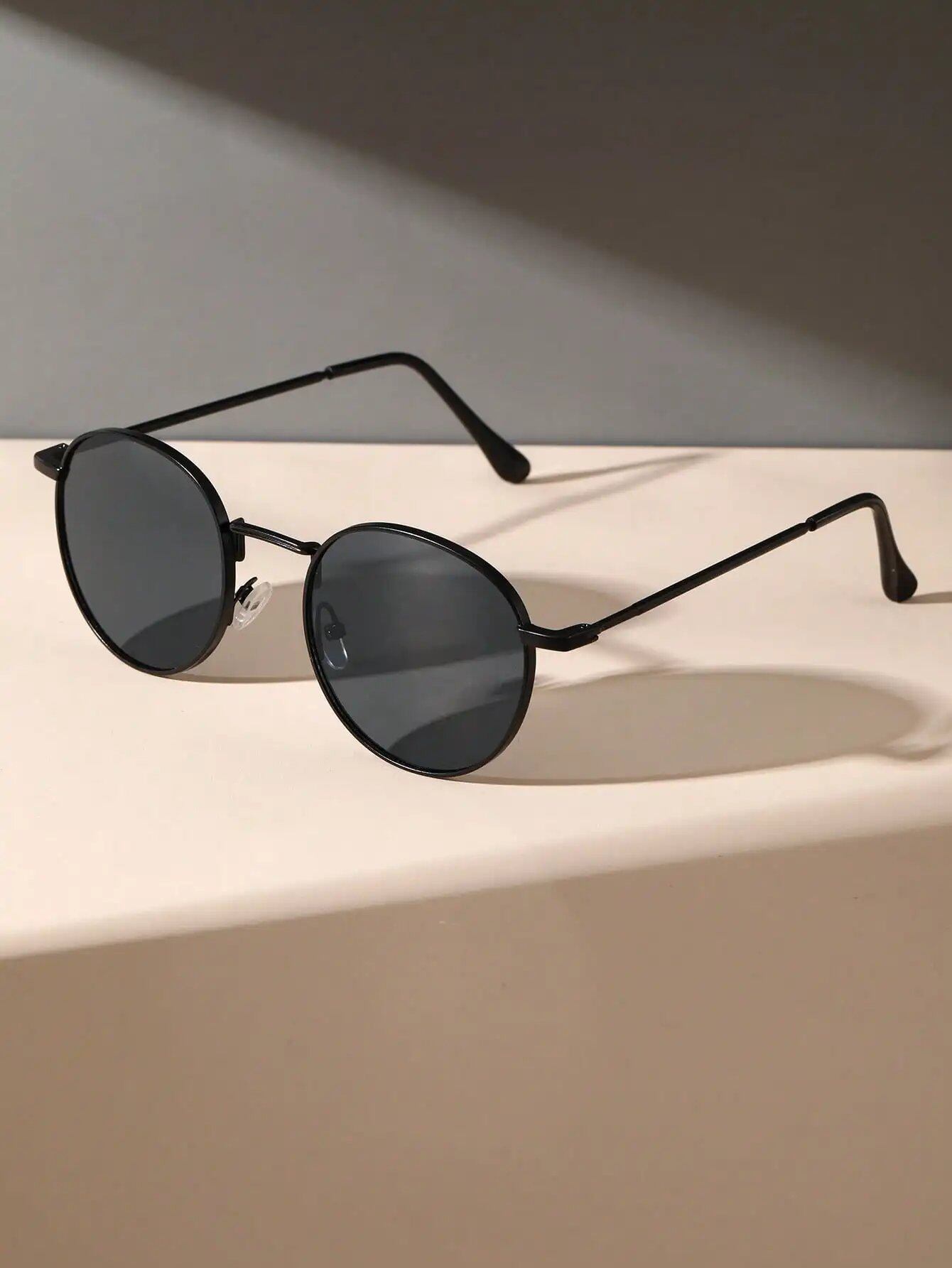 1/2-Piece Unisex Metal Round Frame Vintage Y2K Casual Sunglasses for Outdoors, Everyday Use, Vacation, Driving, and Clothing Accessories, Lens Color, Parallel Import