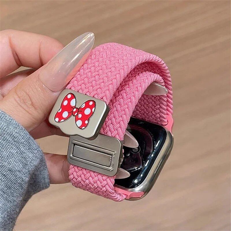Cute Ribbon Magnetic Strap for Apple Watch - Ultra2 49mm/45mm, 44mm/41mm/42mm, Compatible with Series 10/9/8/SE/7/6, Size: S10 4, Parallel Import