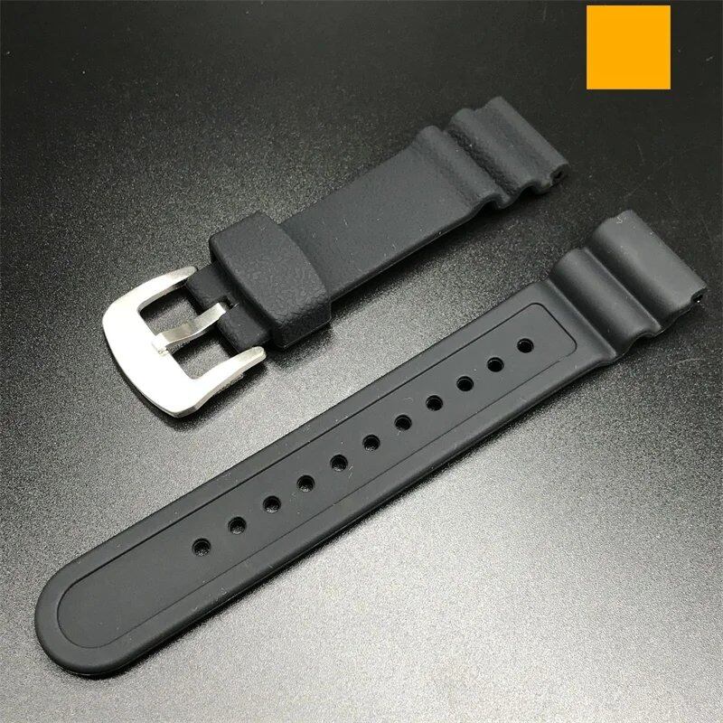 22mm Rubber Sports Men's Watch Strap for Seiko 5 PROSPEX Water Ghost Can-Shaped Red Tooth Diving 007 Abalone Silicone Watch Band. Band Color: 22mm; Band Width: Parallel Import.