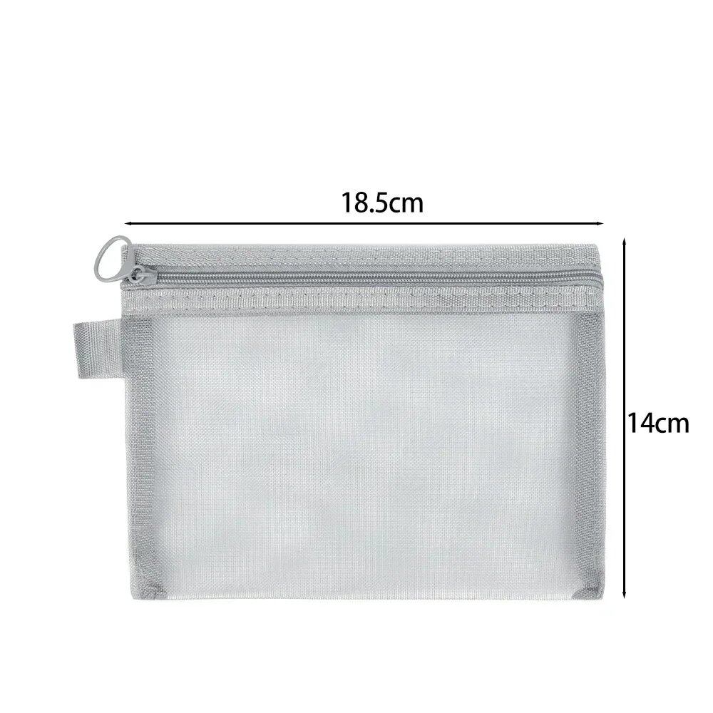 Set of 3 Transparent Mesh Cosmetic Pouches, Small and Large, Black, Portable Makeup Bags, Travel Toiletry Storage Case, Lipstick Storage Pouch, Size: Parallel Import