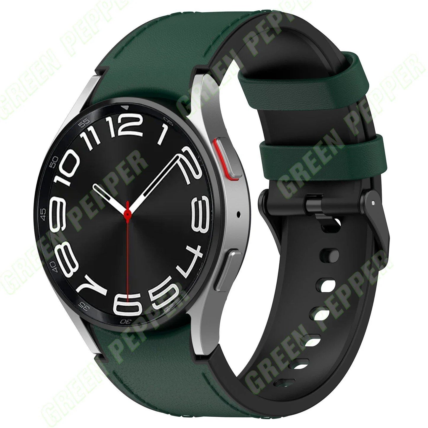 Leather and silicone bands compatible with Samsung Watch 6/5/4 (40mm, 44mm), 4/6 Classic (42mm, 43mm, 46mm, 47mm), and Galaxy Watch 5 Pro (45mm). Genuine leather-look strap. Band Color: ; Ships from: Parallel Import.