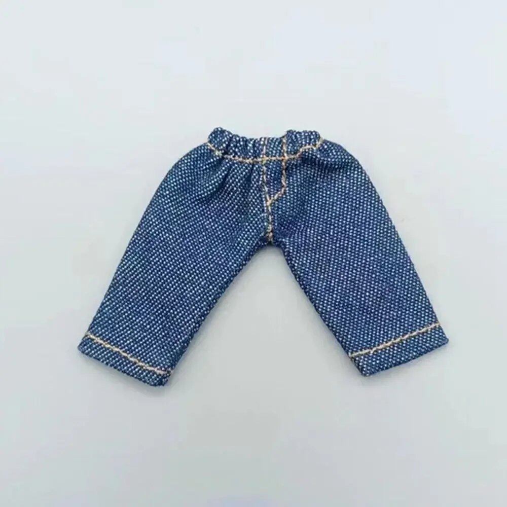 1/11 OB11 Doll Denim Pants, 1/12 BJD/GSC Doll T-Shirt, Mini Cute Doll Pants, DIY Doll Accessories, Fashion Doll Clothes, Parallel Import