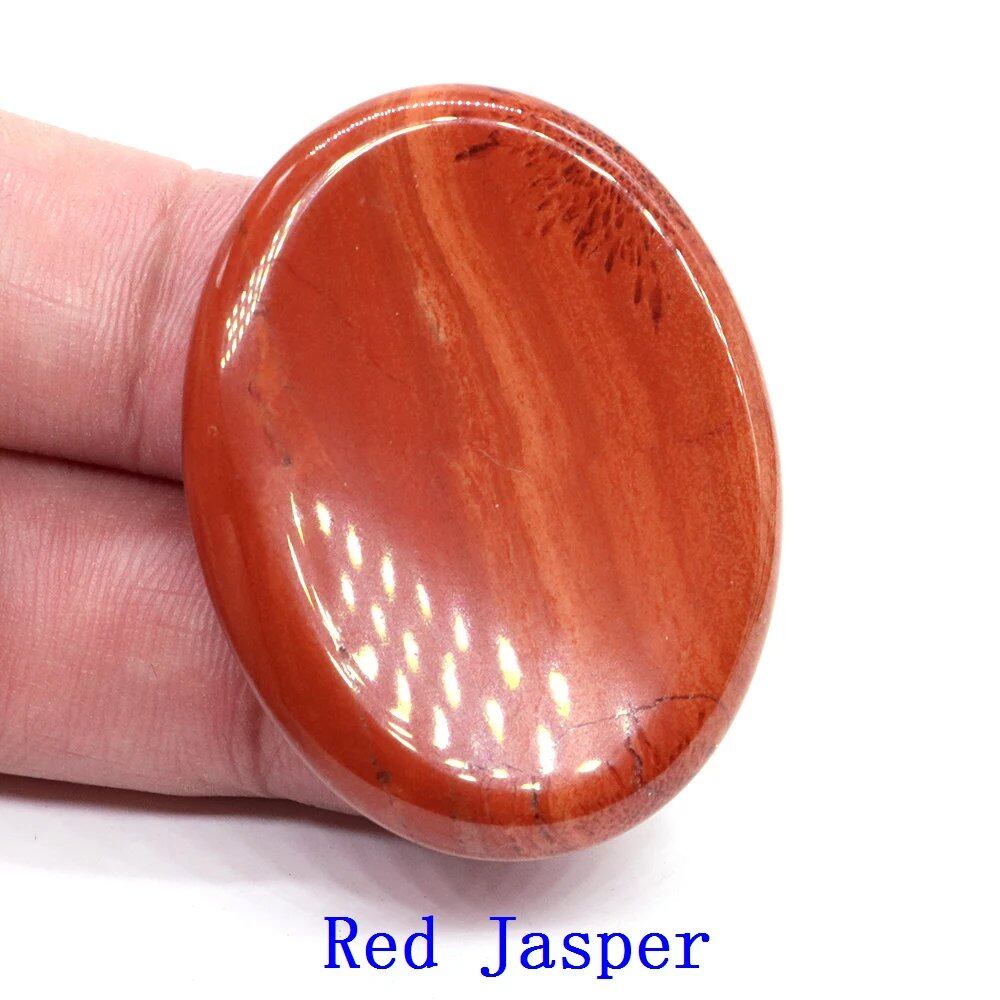 35x45mm Thumb Worry Stone (Stress Relief Stone for Thumb) Oval Massage Quartz Healing Crystal Chakra Energy Therapy Meditation Spiritual Natural Gemstone Decoration Size: Parallel Import