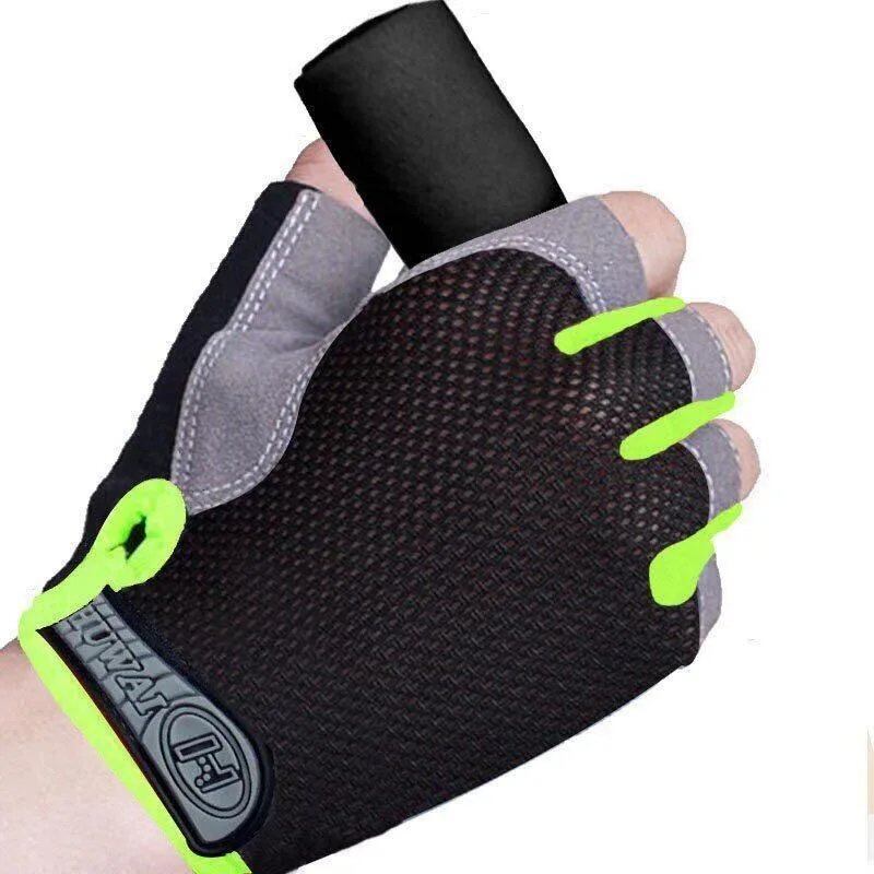 Fingerless Gym Gloves for Fitness Training, Unisex, Bodybuilding, Exercise, Sports, Cycling, and More, Non-Slip, Breathable, Parallel Import
