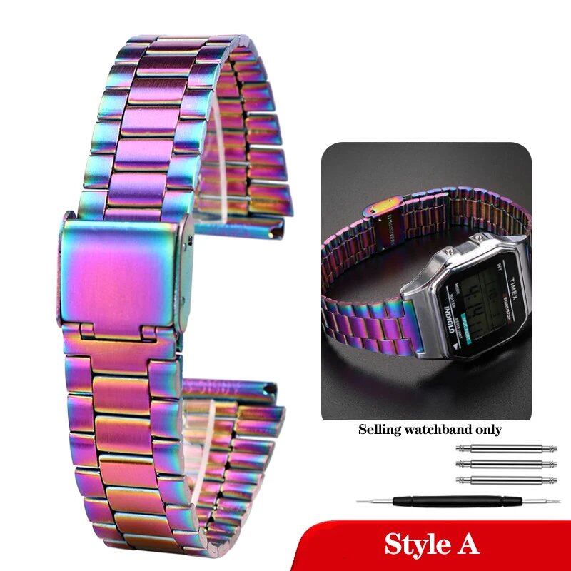 Casio 18mm Slim Steel Watch Band for A158, A159, A168, A158W, AQ-230, LA-680, B650, and AEQ-110. Metal Bracelet Strap. Band Color: 18mm; Band Width: Parallel Import.