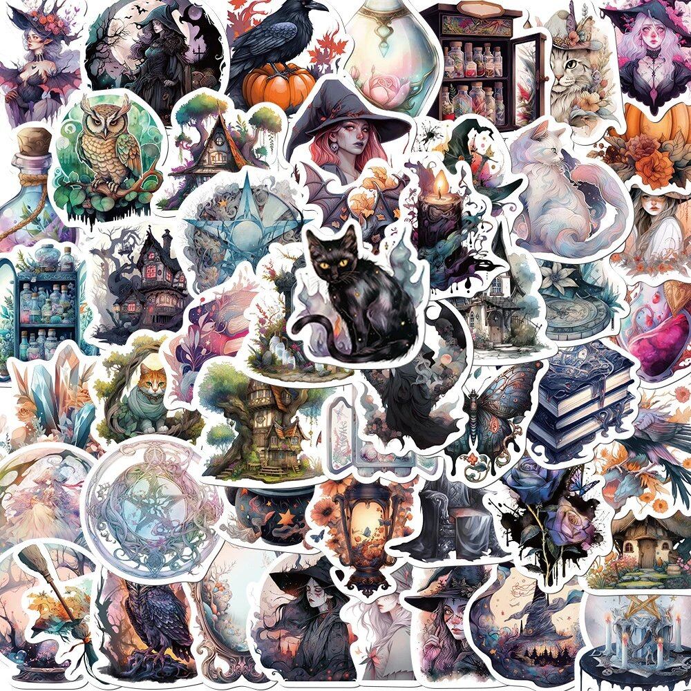 10/30/50 Sheets of Cool Wizard Gothic Anime-Style Decals for Skateboards, Smartphones, Laptops, and Suitcases. Stylish Decorative Stickers. 0 Pieces per Pack. Parallel Import.