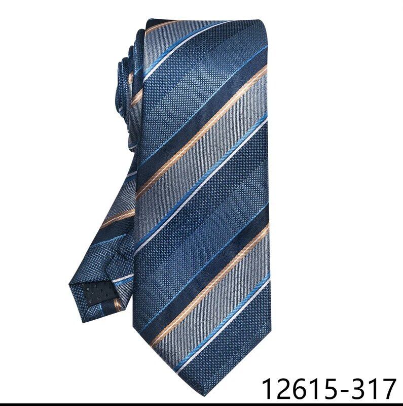 Classic Gray Check 8cm Silk Tie for Men, Perfect for Suits, Weddings, Business, Work, Birthdays, and More. Parallel Import.