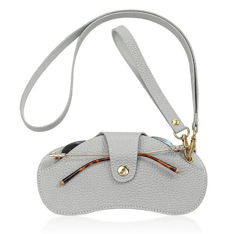 **Stylish PU Leather Eyeglass Case, Portable, Hanging, Sunglasses Storage, Protective Cover**; Ships from: Parallel Import