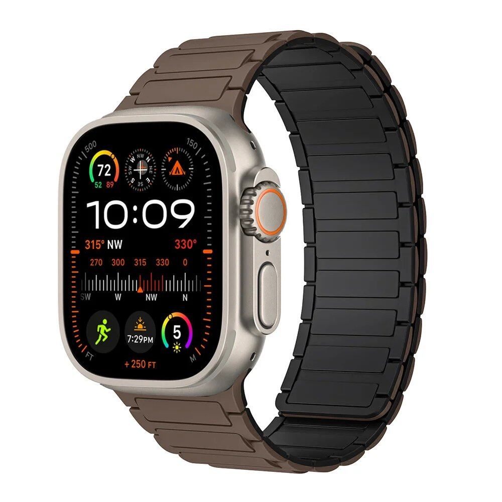 Magnetic Strap for Apple Watch, Silicone Wristband, 45mm, 44mm, 40mm, 46mm, 41mm, 42mm, 38mm, Compatible with iWatch Series 8/7/6/SE/9/10/Ultra 2/49mm, Band Color: mm; Parallel Import