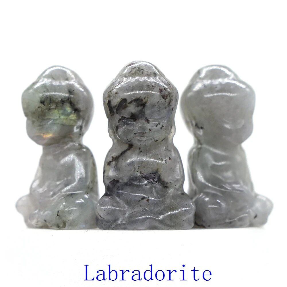 1.2-inch Mini Buddha Statue, Natural Stone Carving, Healing Crystal, Power Stone, Spiritual Craft, Good Luck, Furniture, Interior Accessories, Home Decor, Bulk Sale, Wholesale Size: 1 Piece; Parallel Import