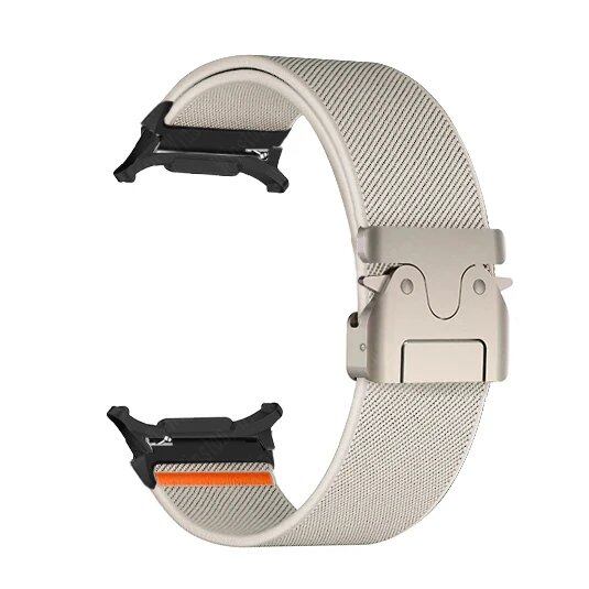 Braided Elastic Bracelet Loop Nylon Strap for Samsung Galaxy Watch 7 Ultra 47mm. Size: Galaxy Ultra 47mm; Band Color: Parallel Import.