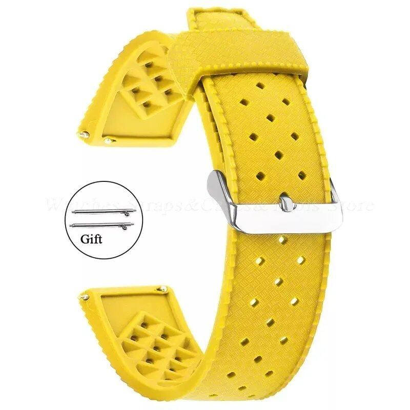 Premium-grade Tropic Silicone Watch Strap, 20mm, 22mm, Seiko, Oris, Omega, Quick Release, Diving, Waterproof, Rubber Bracelet, Band Color: mm, Parallel Import