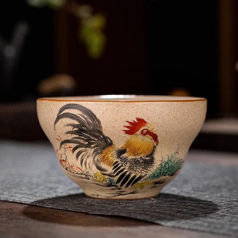 12-Style Zodiac Ceramic Teacup Set, Animal Bowls for Tea Ceremony, Tiger Teacups, and Kung Fu Tea Cups; 130ml Capacity, Imported