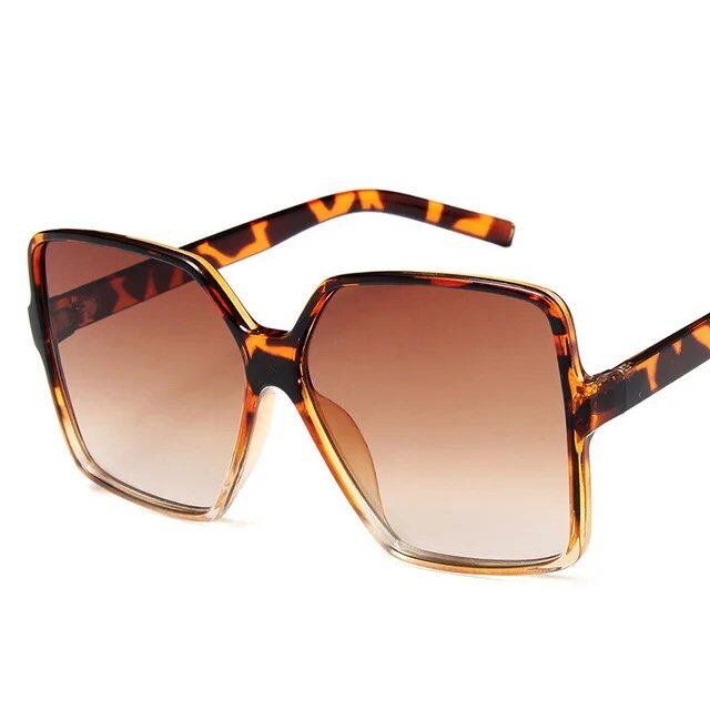 Women's Oversized Gradient Plastic Sunglasses, Designer, UV400 Protection, Frame Color: Other; Parallel Import