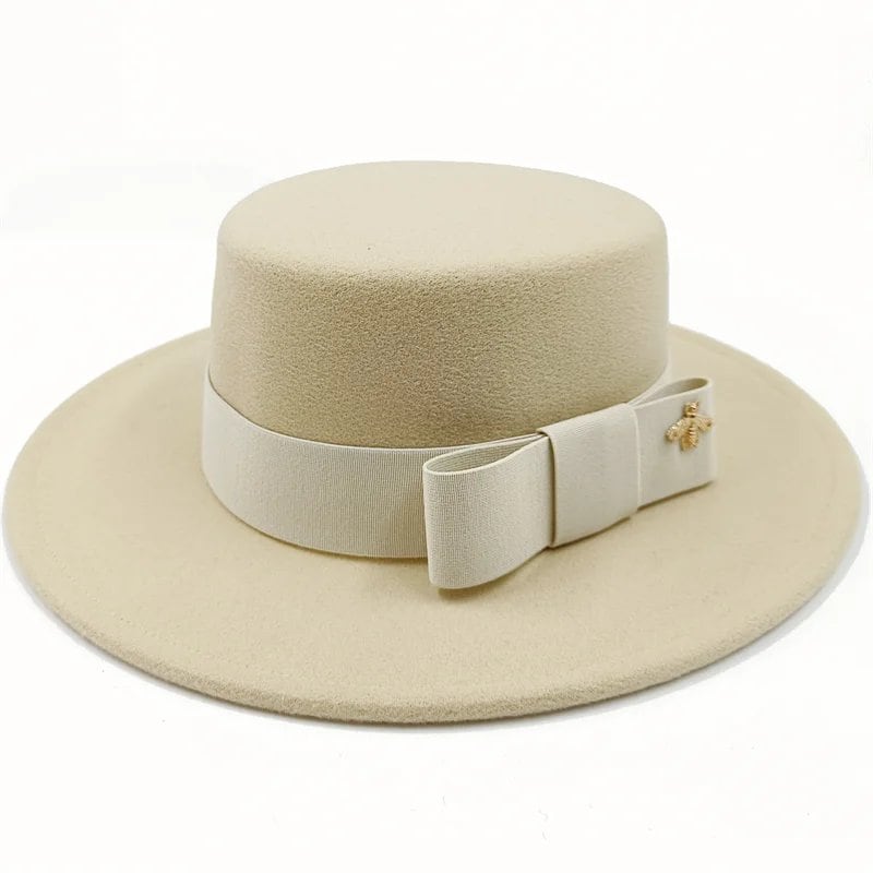 Winter Bowtie Fedora Hat with Textured Surface, Flat Top, and Elastic Band. Red. Men's and Women's Jazz Hat. Sizes: 56-58cm. Ships from: Parallel Import.