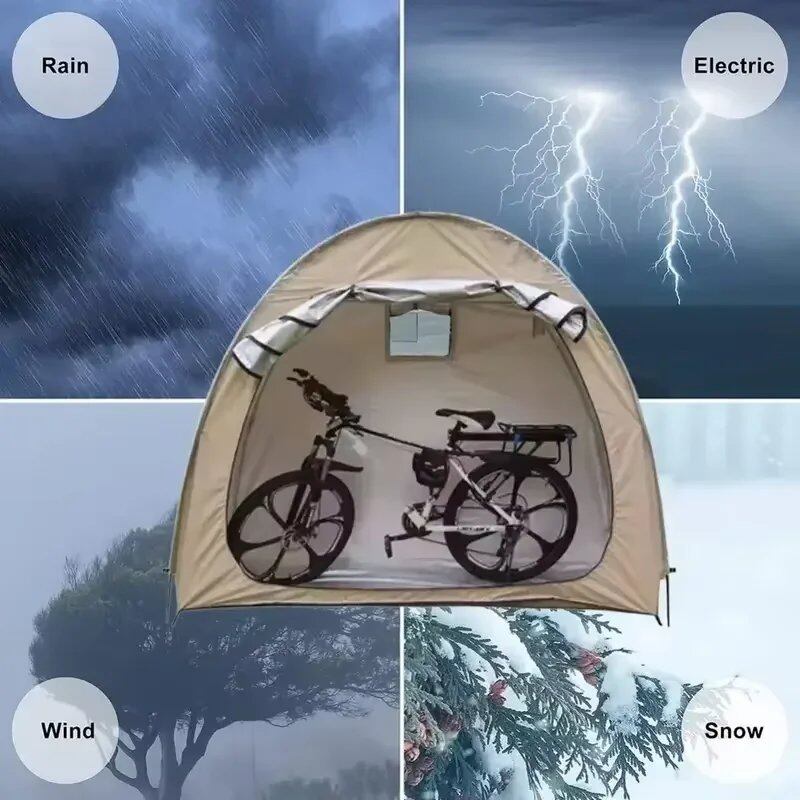 Waterproof Bicycle Tent for Outdoor Storage, 420D Waterproof Silver-Coated Oxford Cloth, Size: 200cm W x 80cm D x 165cm H; Color: Parallel Import